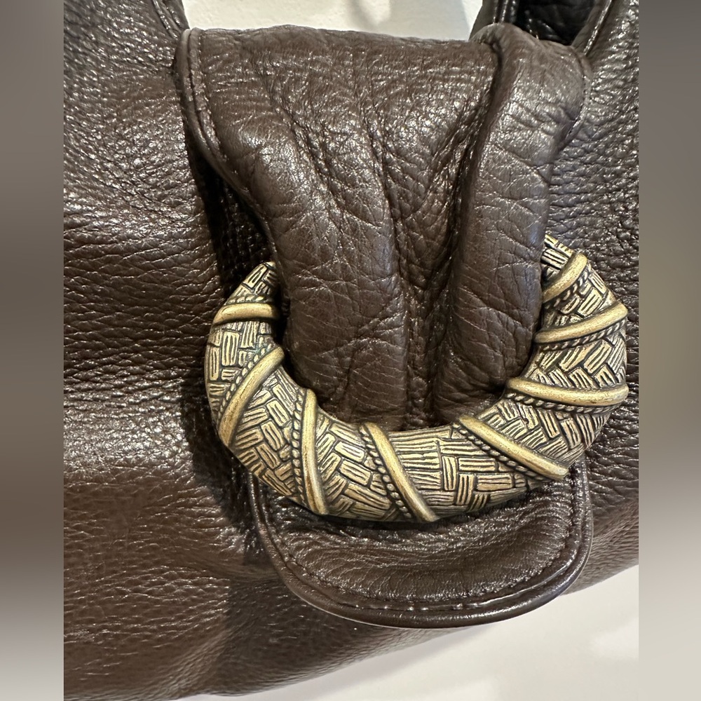 COLE HAAN HANDBAG SATCHEL Brown LEATHER HOBO ALISON PATCHWORK Vintage - Picture 2 of 13